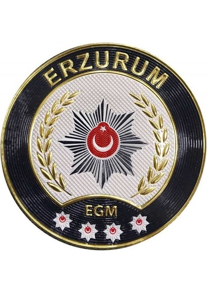 Erzurum Polis Kol Arması 3D Plastik Tpu, Yeni Tip, Cırtlı, Standart Ölçü, 1.sınıf Kalite