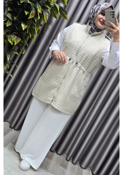 Kadın Giyim Büyük Beden Inci Detay Kapitone Yelek fırsatları