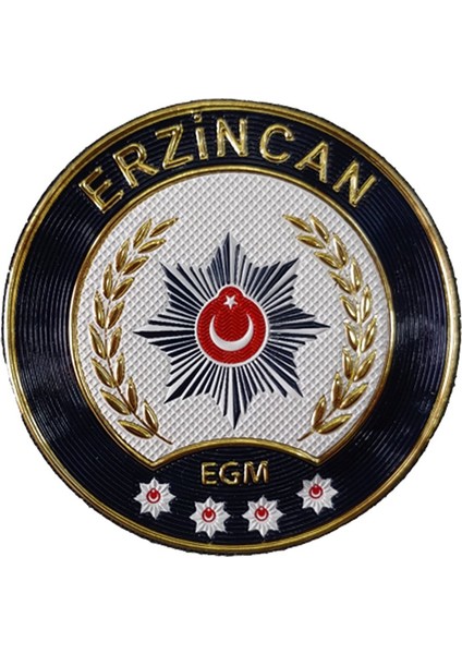 Erzincan Polis Kol Arması 3D Plastik Tpu, Yeni Tip, Cırtlı, Standart Ölçü, 1.sınıf Kalite