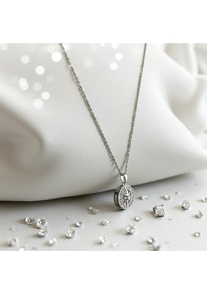 316L Paslanmaz Çelik Kadın Kolye Pusula Yıldız Taşlı Yuvarlak Medallion Suya Dayanıklı Şık Zarif Çelik Kolye 316L Çelik Kolye Kadın Gümüş Renk Çelik Kolye Taşlı Kolye Suya Dayanıklı Kolye Yıldız Kolye