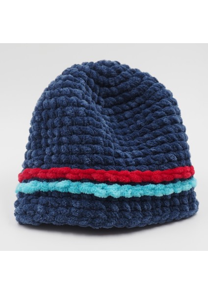 Kırmızılı Lacivert Tığ Işi Bebek Bere-Patik Takım fiyatları