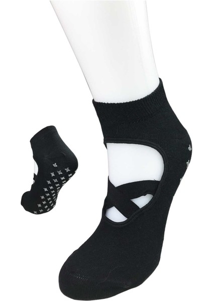 Kaydırmaz Taban Kadın Dans Pilates ve Yoga Çorabı Siyah