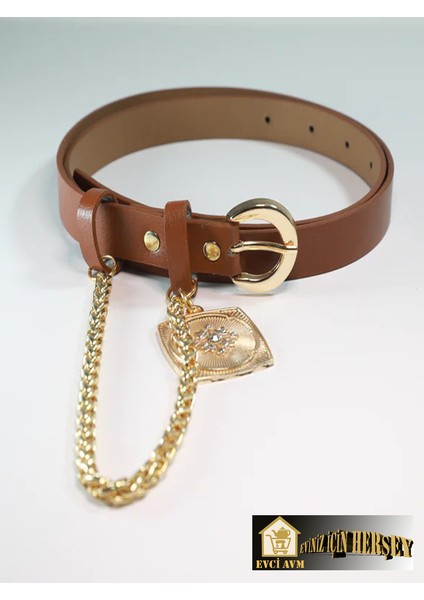 Evci Kral Zincirli Madalyon Detaylı Kadın Kemeri