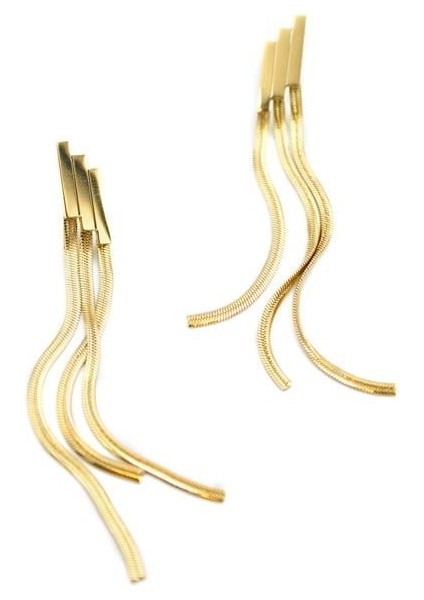 Italyan Zincir Sallantılı Küpe - Altın