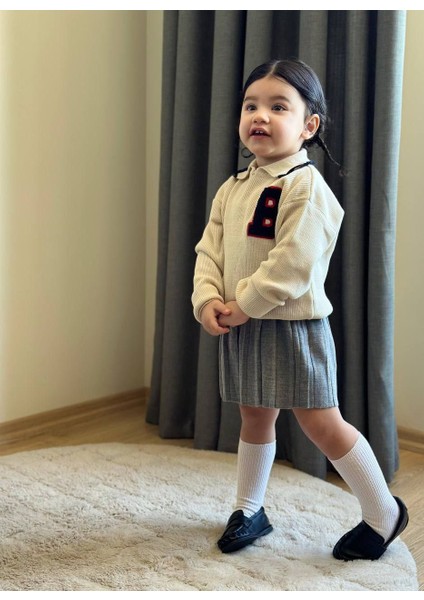 Yeni Sezon Kız Çocuk Triko Etekli Alt -Üst Takım fiyatları