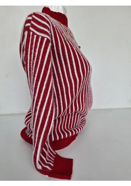 Kadın Çizgili Yarım Balıkçı Triko Kazak – Yumuşak Dokulu, Şık ve Sıcak Tutucu indirimleri