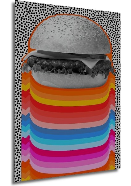 Renkli Burger Patlaması Ahşap Mdf Dekoratif Ev/işyeri Duvar Tablo Dikdörtgen Ev/işyeri Duvar Tablo modelleri