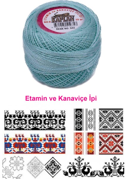 Kaplan Etamin ve Kanaviçe Ipi 8 No Kod/renk: 943 - Royaleks fiyatları