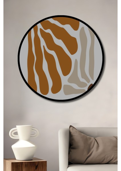Çerçeve Görünümlü Matisse Stilize Ahşap Mdf Dekoratif Ev Duvar Tablo Yuvarlak Ev Duvar Tablo