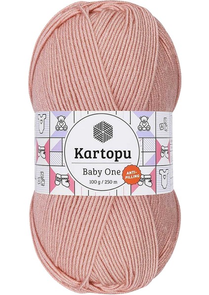 1 Adet Baby One Tüylenmeyen El Örgü Ipi Yünü Pudra K258