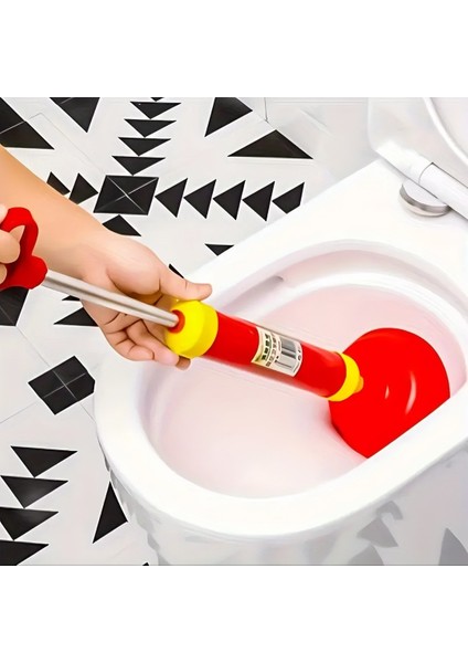 Klozet ve Lavabo Açma Pompası – Güçlü Vantuzlu Tıkanıklık Giderici, Dayanıklı Saplı Model