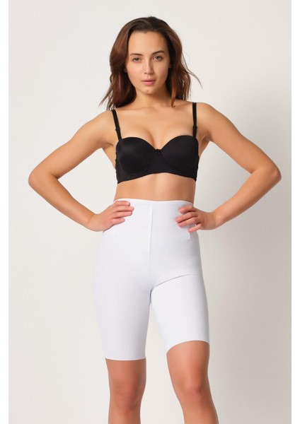 Beyaz Mı Emay 2927 Bel Dekolteli Balenli Paçalı Lazer Korse