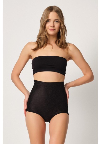 Siyah Mı Emay 2842 Lazer Dantelli Slip Korse