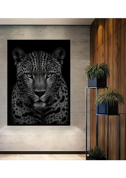 Çerçeve Görünümlü Leopar Asaleti Dekoratif Ahşap Mdf Ev Duvar Tablo Dikdörtgen Ev Duvar Tablo