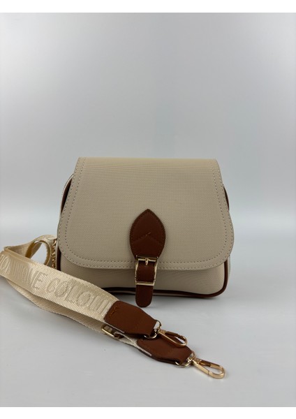 Kadın Kumaş Beyaz Tokalı Kapaklı Şık Mini Boy El ve Omuz Çantası modelleri