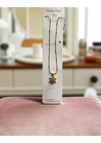 316L Paslanmaz Çelik Kadın Kolye Dönen Uç Gold Renk Kar Tanesi Taşlı Şık ve Zarif Çelik Kolyegold Kolye, Çelik Kolye, 316L Çelik Kolye, Kadın Kolye, Altın Renk Kolye, Taşlı Kolye, Kar Tanesi Kolye fırsatları