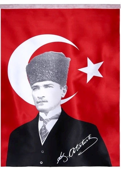 Atatürklü Bayrak 200X300CM 2X3M Atalı Türk Bayrağı
