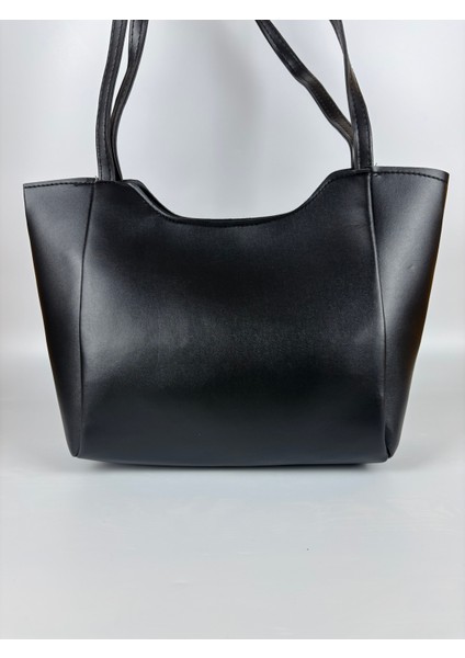 Kadın Suni Deri Siyah Minimal Klasik Maxi Boy Omuz Çantası modelleri