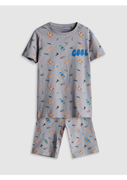 Yeni Sezon Bisiklet Yaka Erkek Çocuk Şortlu Pijama Takımı