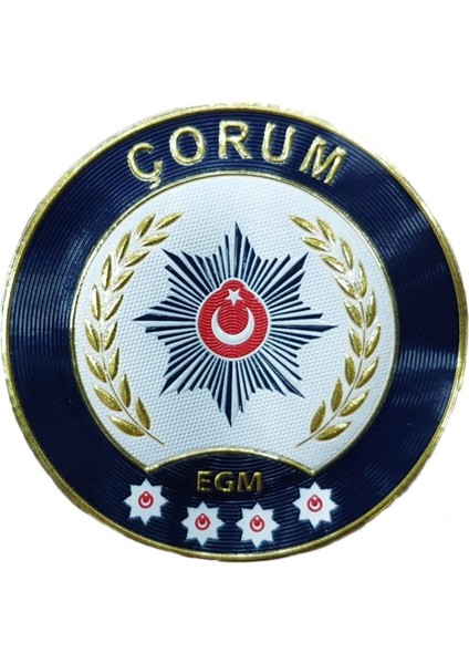 Çorum Polis Kol Arması 3D Plastik Tpu, Yeni Tip, Cırtlı, Standart Ölçü, 1.sınıf Kalite