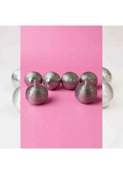 Yılbaşı Süs Topları 5 cm 6 Ad Gümüş Çizgili fiyatları