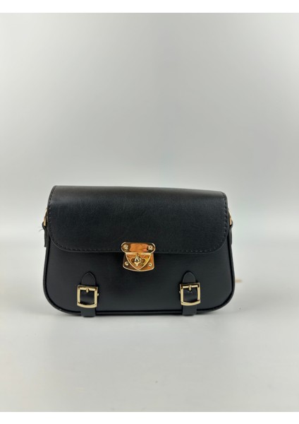 Kadın Suni Deri Siyah Tokalı Retro Mini Boy El ve Omuz Çantası fiyatları