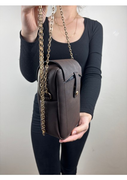 Kadın Süet Kahve Zincir Askılı Kapaklı Mini Boy Çapraz Çanta fiyatları