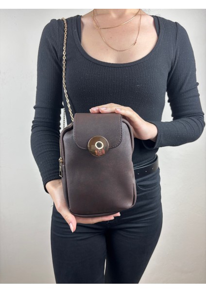 Kadın Süet Kahve Zincir Askılı Kapaklı Mini Boy Çapraz Çanta fırsatları