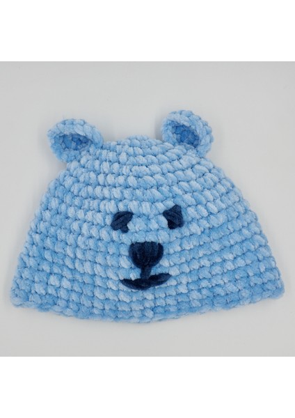 Ayıcık Mavi Tığ Işi Bebek Bere-Patik Takım fiyatları