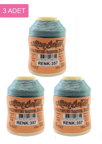 3 Adet Altınbaşak Oya ve Dantel Ipi 20 gr - Royaleks - No: 357