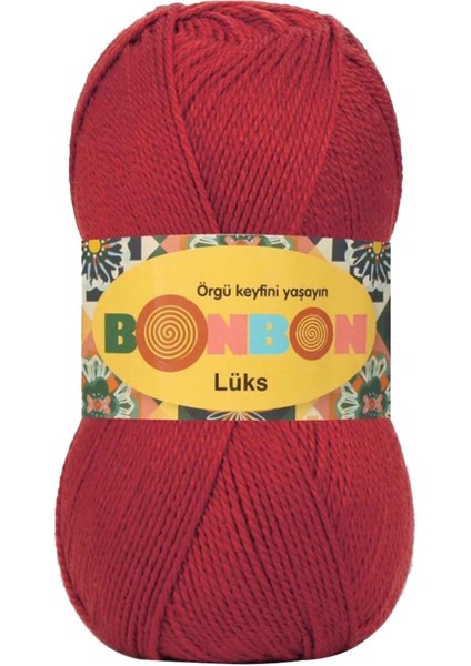 1 Adet Lüks Patik Ipi Yünü Koyu Kırmızı 98676