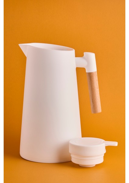 Aster Nordic Bambu Saplı Cam Vakumlu Termos 1000 ml Beyaz modelleri