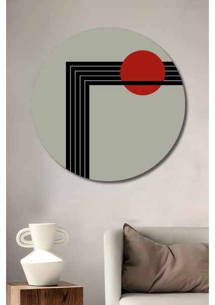 Soyut Geometrik Modern Ahşap Mdf Dekoratif Ev/işyeri Duvar Tablo Yuvarlak Ev/işyeri Duvar Tablo