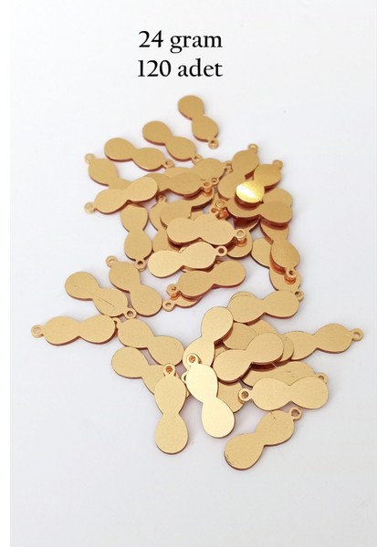 Oya Abiye Bileklik Kolye Pleksi Metalik Plastik Pul Altın Renk 24 Gram 120 Adet - BNC540