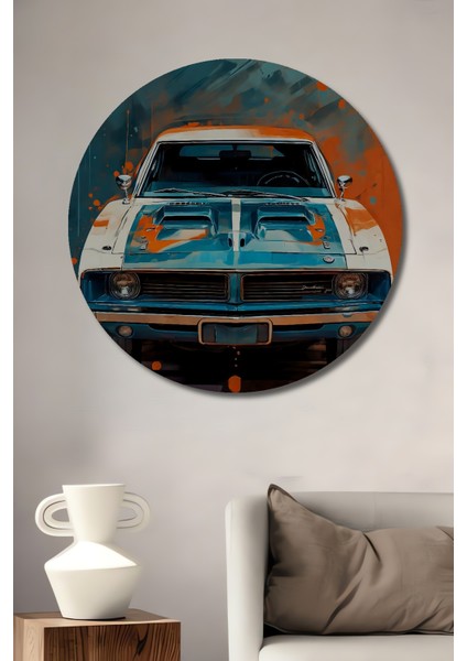Klasik Araba Soyut Sanat Ahşap Mdf Dekoratif Ev/işyeri Duvar Tablo Yuvarlak Ev/işyeri Duvar Tablo
