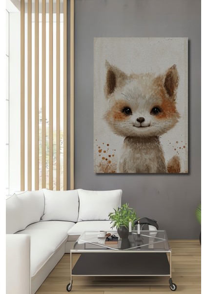 Sevimli Tilki Dekoratif Ahşap Mdf Ev/işyeri Duvar Tablo Dikdörtgen Ev/işyeri Duvar Tablo