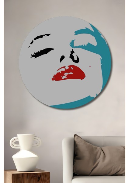 Marilyn Monroe Dekoratif Ahşap Mdf Ev/işyeri Duvar Tablo Yuvarlak Ev/işyeri Duvar Tablo