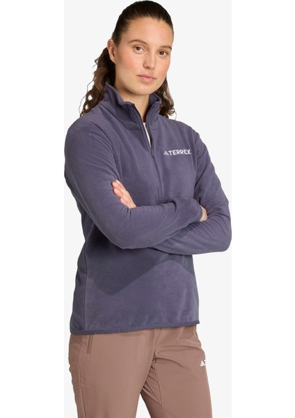 Multi Essentials 1-2 Zip Fleece Kadın Mor Yürüyüş Polar.-