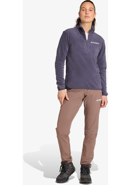 Multi Essentials 1-2 Zip Fleece Kadın Mor Yürüyüş Polar.-