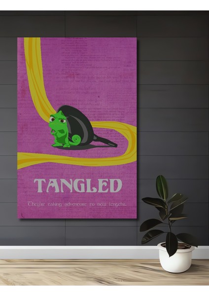 Rapunzel Chameleon Dekoratif Ahşap Mdf Ev/işyeri Duvar Tablo Dikdörtgen Ev/işyeri Duvar Tablo