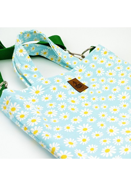 El Yapımı Mavi Papatya El ve Omuz Çantası fırsatları