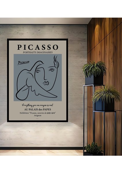 Çerçeve Görünümlü Picasso Dekoratif Ahşap Mdf Işyeri Duvar Tablo Dikdörtgen Işyeri Duvar Tablo