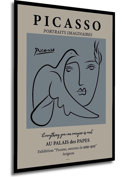 Çerçeve Görünümlü Picasso Dekoratif Ahşap Mdf Işyeri Duvar Tablo Dikdörtgen Işyeri Duvar Tablo modelleri