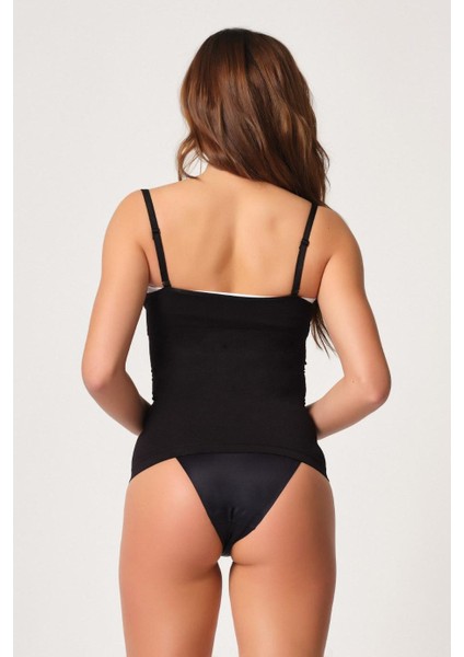 Siyah Mı Emay 2030 Agraflı Göğsü Açık Atlet Korse