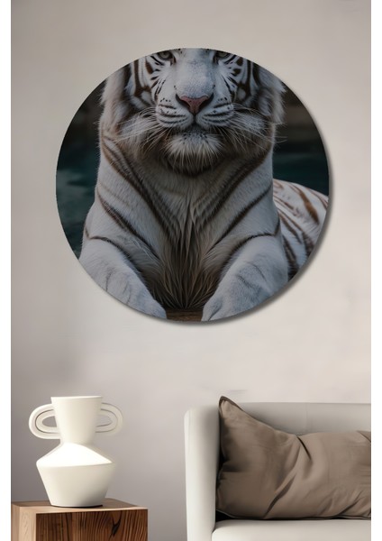 Beyaz Kaplan Ahşap Mdf Dekoratif Ev/işyeri Duvar Tablo Yuvarlak Ev/işyeri Duvar Tablo