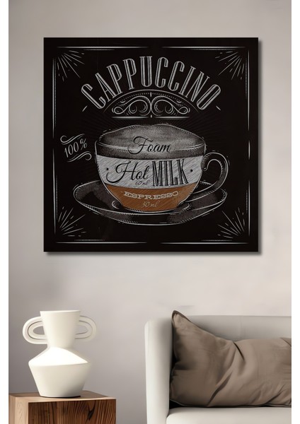 Cappuccino Kahve Temalı Dekoratif Ahşap Mdf Ev/işyeri Duvar Tablo Dikdörtgen Ev/işyeri Duvar Tablo