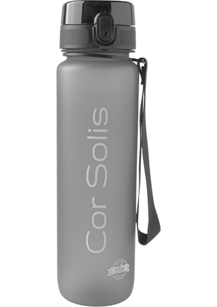 Suluk Matara Tritan 1050 ml Su Matarası - Pipetsiz, %100 Sızdırmaz Garantili, BPA ve Toksik İçermez, Koku Yapmaz, Dayanıklı Kumaş Askılı - Antrasit