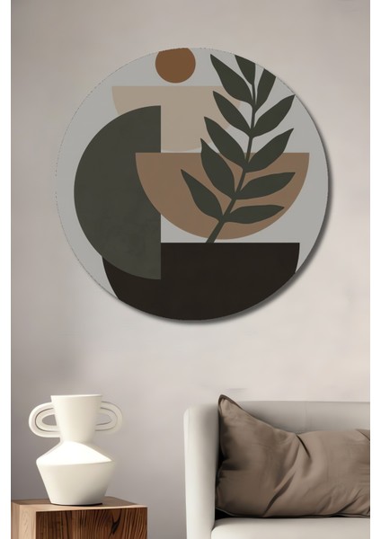 Soyut Bitki Sanatı Dekoratif Ahşap Mdf Ev/işyeri Duvar Tablo Yuvarlak Ev/işyeri Duvar Tablo
