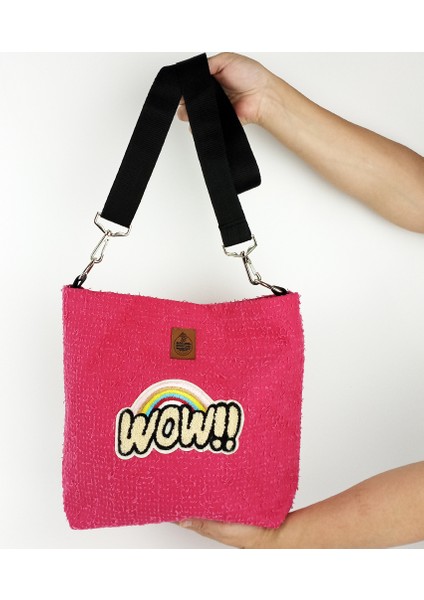 El Yapımı Wow Gökkuşağı Kırpık Kot Omuz Çantası fiyatları