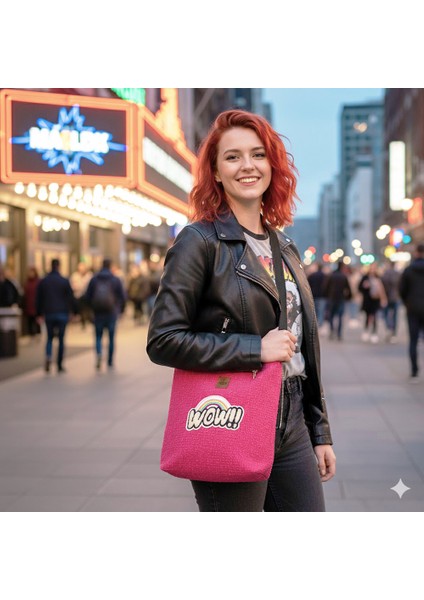 El Yapımı Wow Gökkuşağı Kırpık Kot Omuz Çantası modelleri